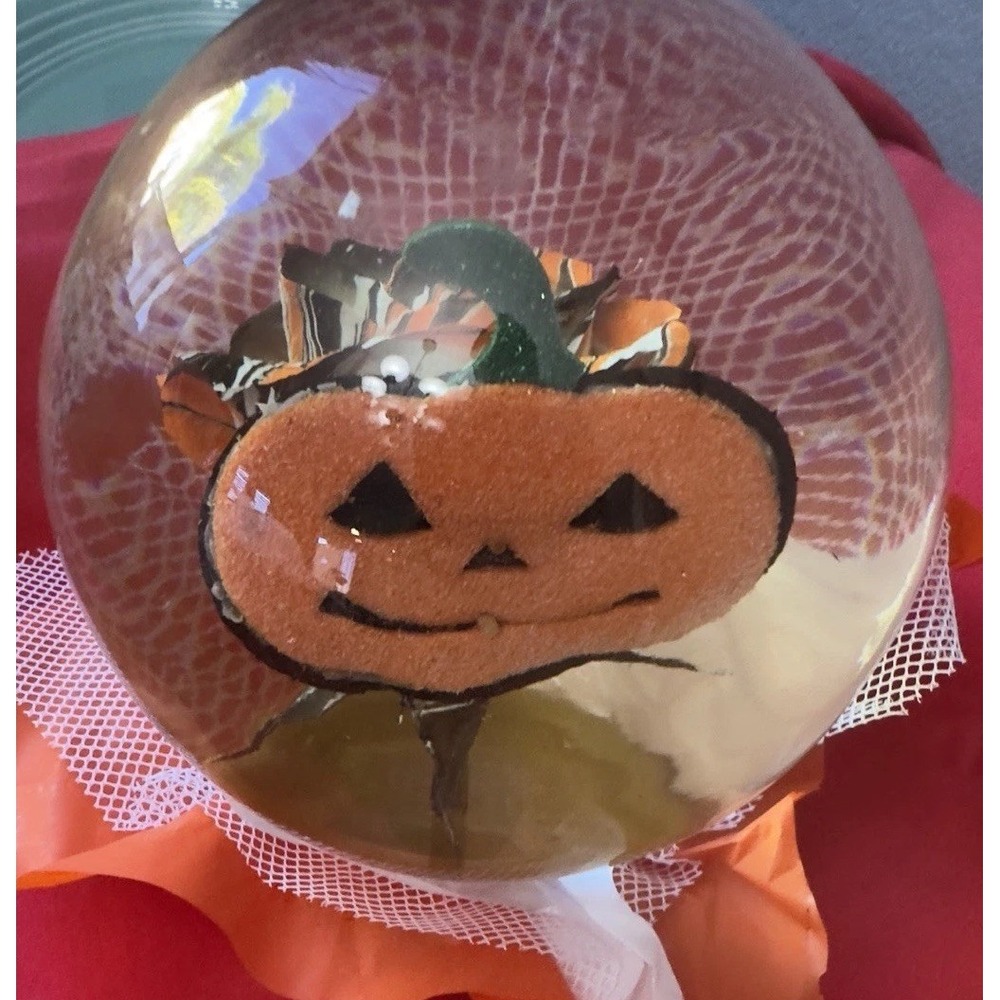 Rose‎ Globe Orange Glitter Snow Globe Halloween Witch Crystal Ball Decor